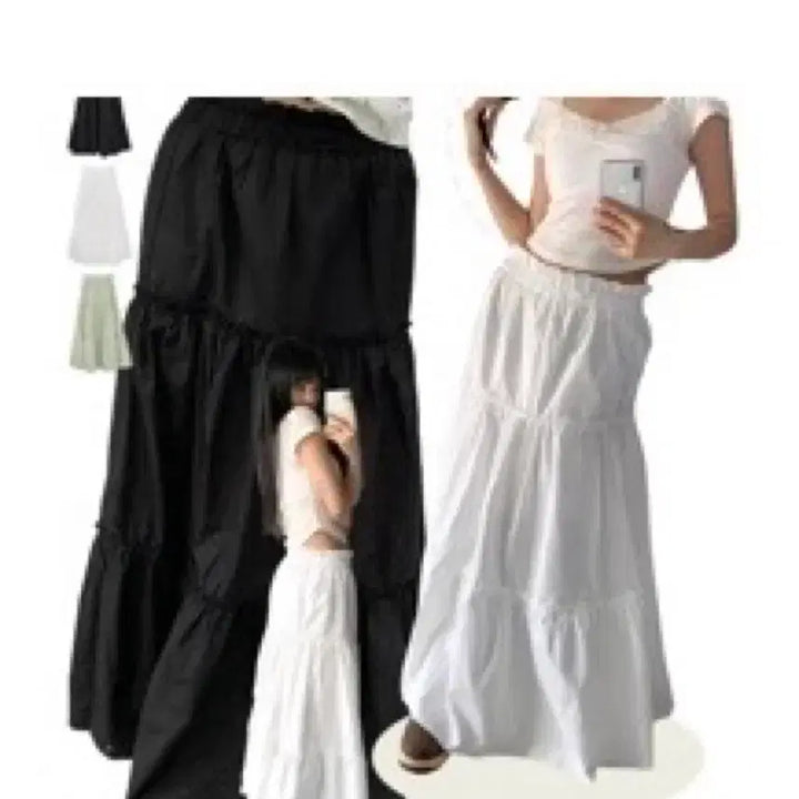 [BUNJANG] Banding Layered Long Skirt / 밴딩 캉캉 롱스커트 긴치마