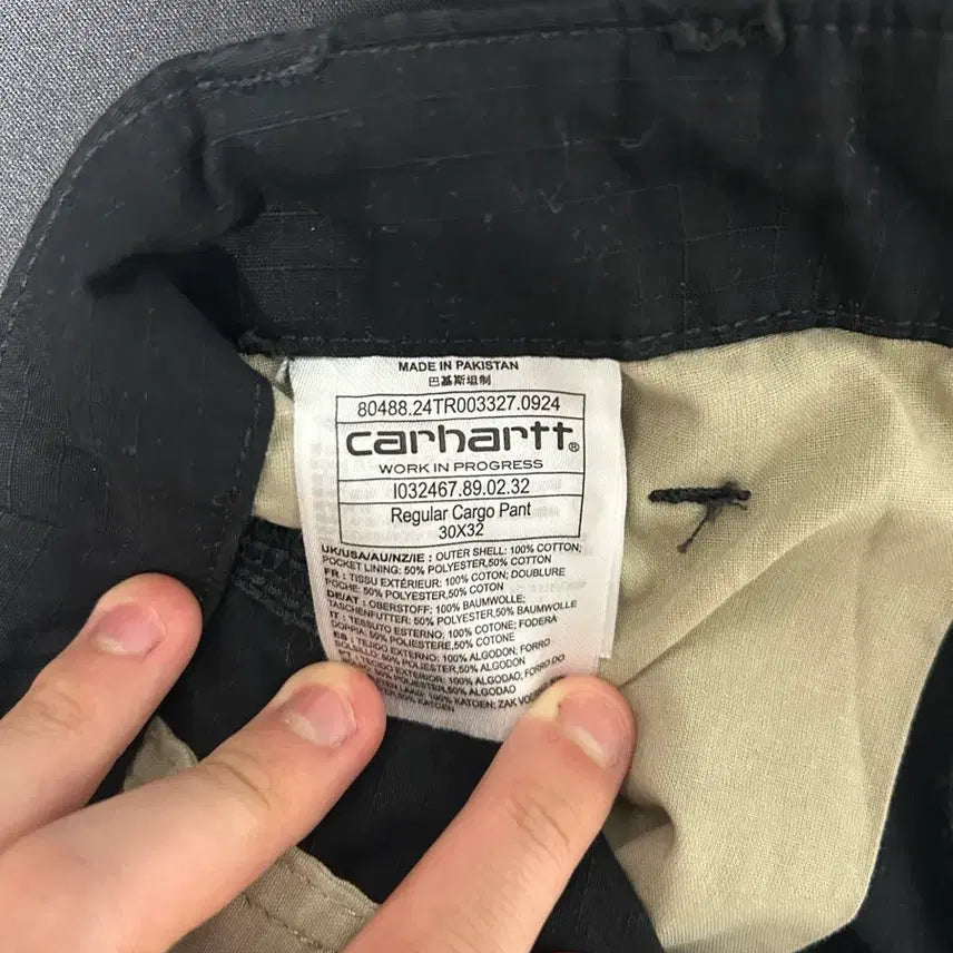 [BUNJANG] Carhartt WIP Columbia Ripstop Regular Cargo Pants Black / 칼하트 WIP 콜룸비아 립스탑 레귤러 카고 팬츠 블랙