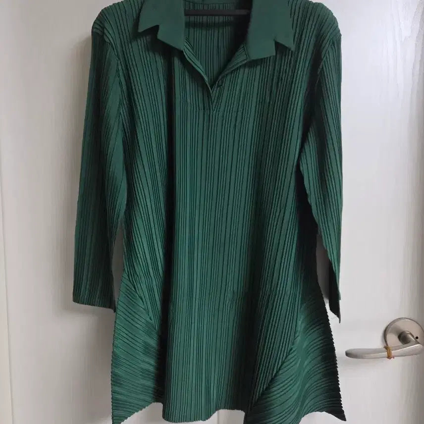 [BUNJANG] Pleated Deep Green Shirt / 플리츠 딥그린 셔츠형