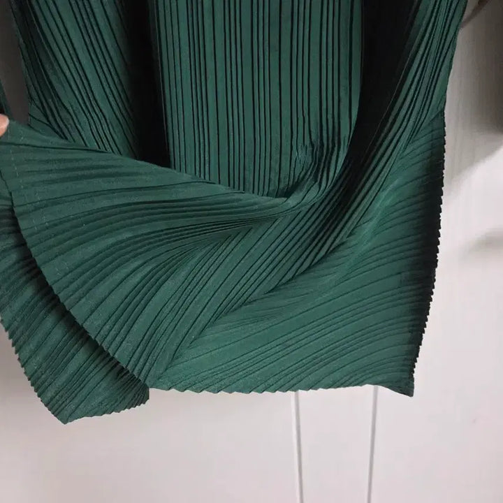 [BUNJANG] Pleated Deep Green Shirt / 플리츠 딥그린 셔츠형