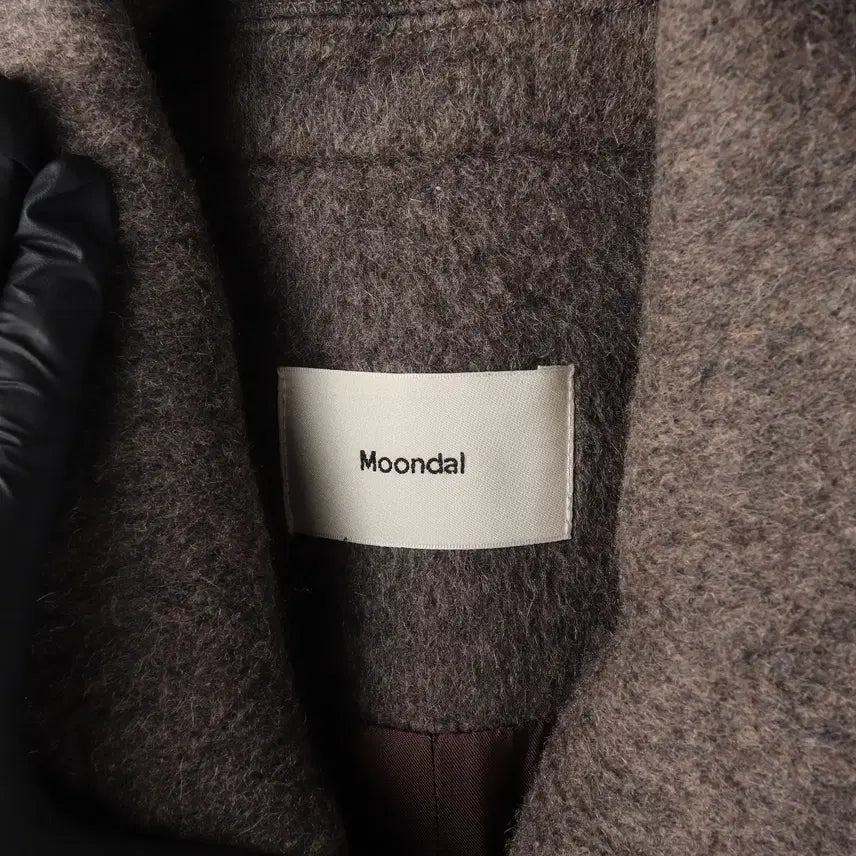 [BUNJANG] Mundal Double-Breasted Wool Alpaca Half Coat / 문달 후드 더블 브레스티드 울 알파카 하프 코트