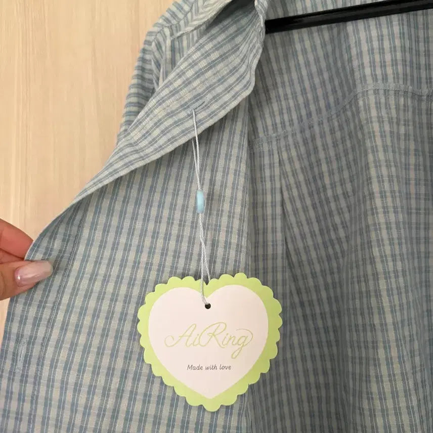 [BUNJANG] IRING Soft Mood Check Shirt Mint / 아이링 Soft Mood Check Shirt 민트