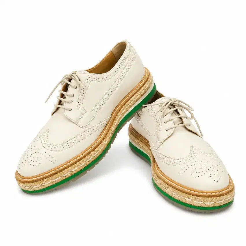 [BUNJANG] Prada Wingtip Espadrille Platform Creeper Shoes (Size 38) / [정품] 프라다 윙팁 에스파듀 플랫폼 클리퍼 (38/250mm)