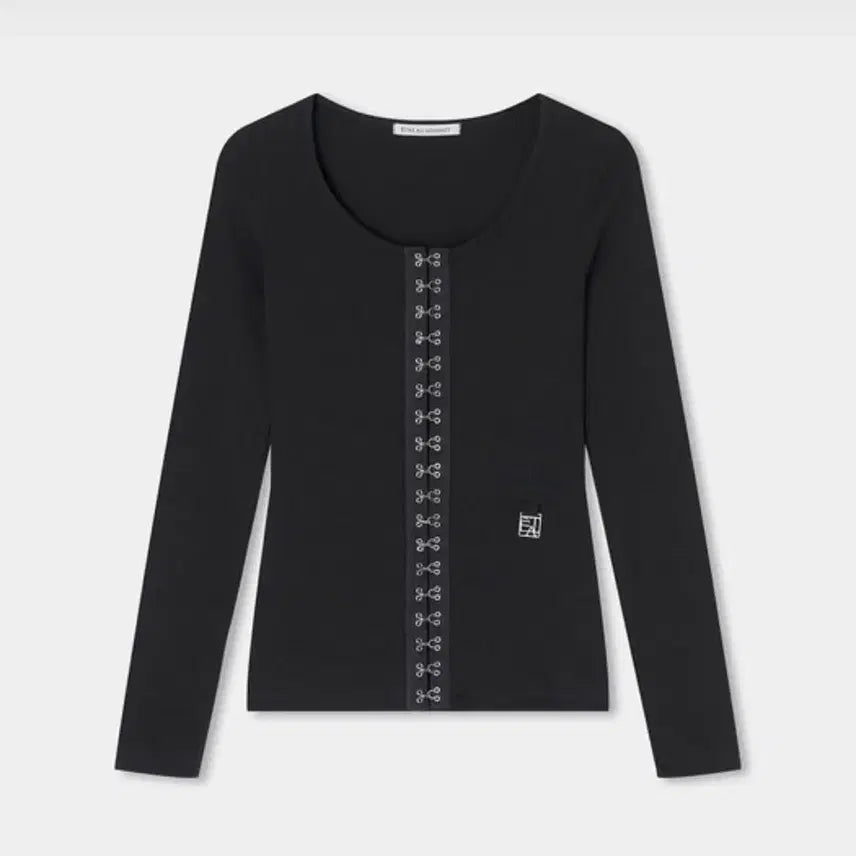 [BUNJANG] ETOILESOME Deep U-Neck Ribbed Cardigan Charcoal / 에트오소메 딥 유넥 립 가디건 차콜