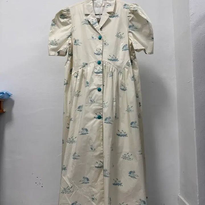 [BUNJANG] SINCE THEN Vintage Kayak Pattern Long Dress Ivory / 빈티지 패턴 롱 원피스 아이보리