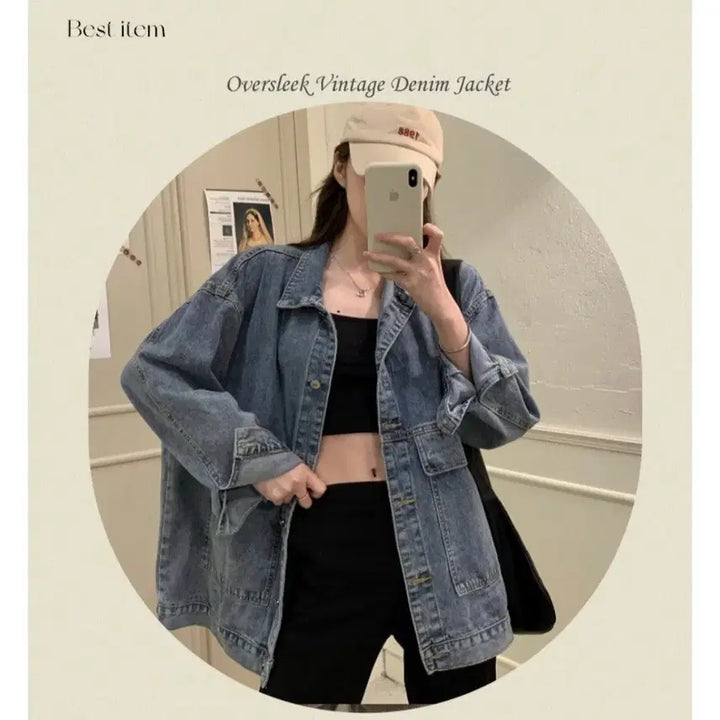 [BUNJANG] Vintage Denim Jacket Loose Fit / 빈티지 데님 청자켓 루즈핏 데일리룩