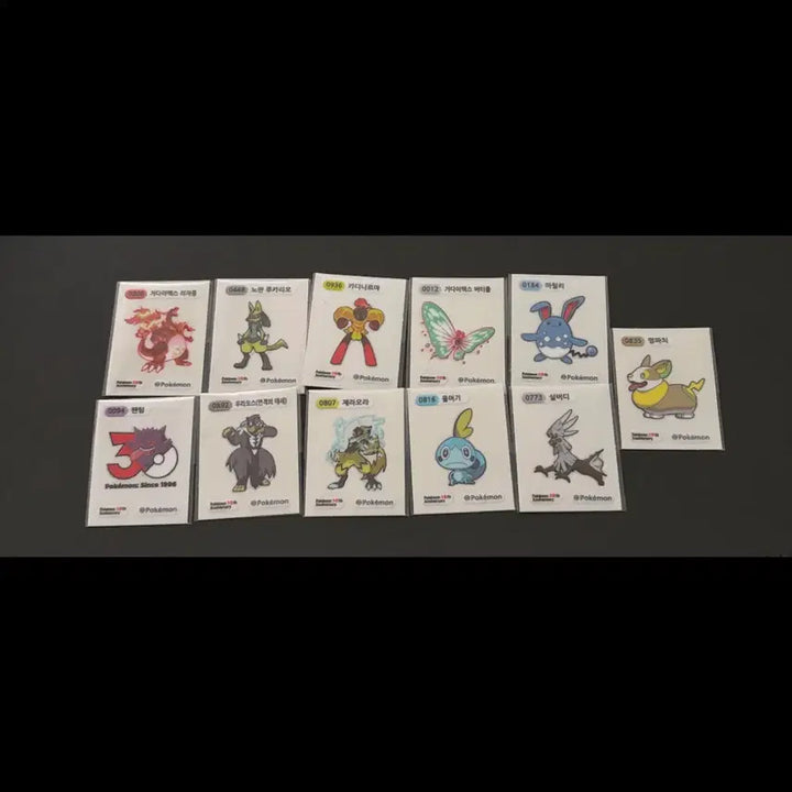 [BUNJANG] Pokemon Stickers Bundle Set (11 Types) / 리자몽,팬텀,루카리오 등 일괄 11종 - 포켓몬 띠부씰 시즌5 30주년