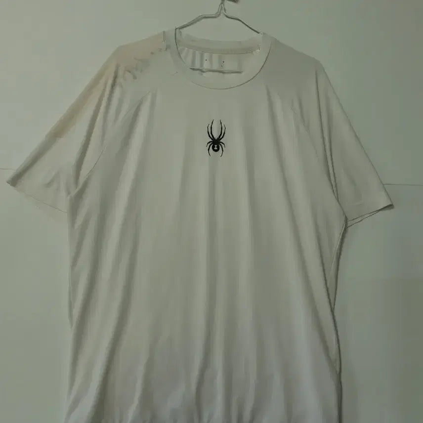 [BUNJANG] Spider White Short Sleeve Performance T-Shirt / 스파이더 흰색 반팔 기능성 여름 티셔츠 0360