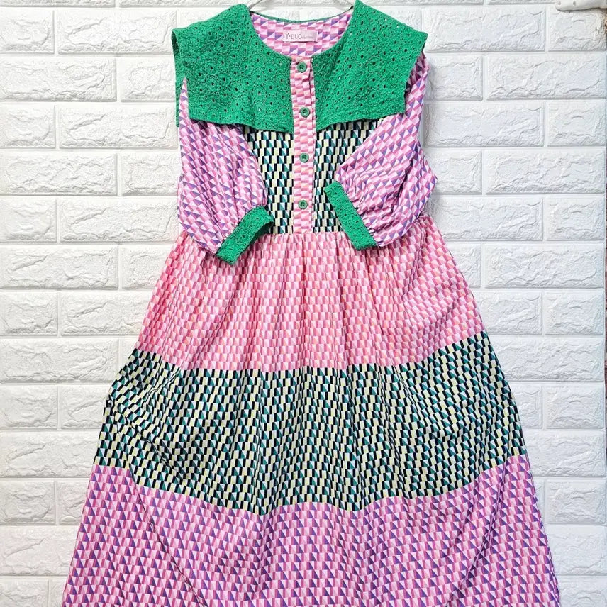 [BUNJANG] Unique Pattern Long Dress / 패턴 롱 원피스