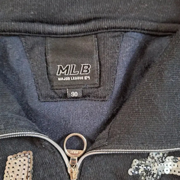 [BUNJANG] MLB Sequin Short-Sleeve Windbreaker Black Size 90 / MLB 스팽글 반팔 바람막이 블랙 90