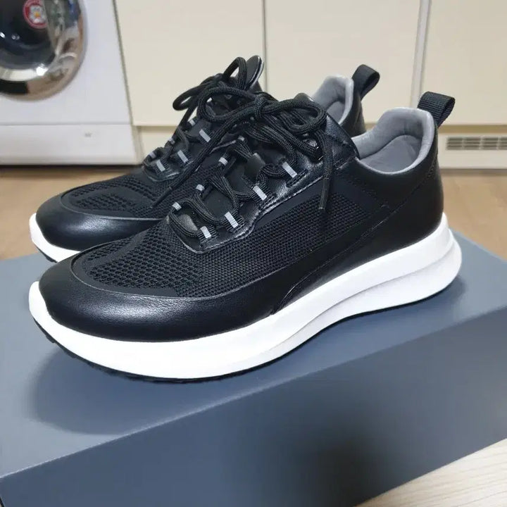[BUNJANG] Tandy Leather Sneakers - Black (235) / 탠디 스니커즈