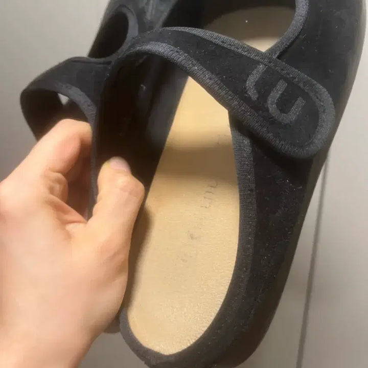[BUNJANG] Black Suede Mary Jane Flats / 블랙 스웨이드 메리제인 슬리퍼 단화 250