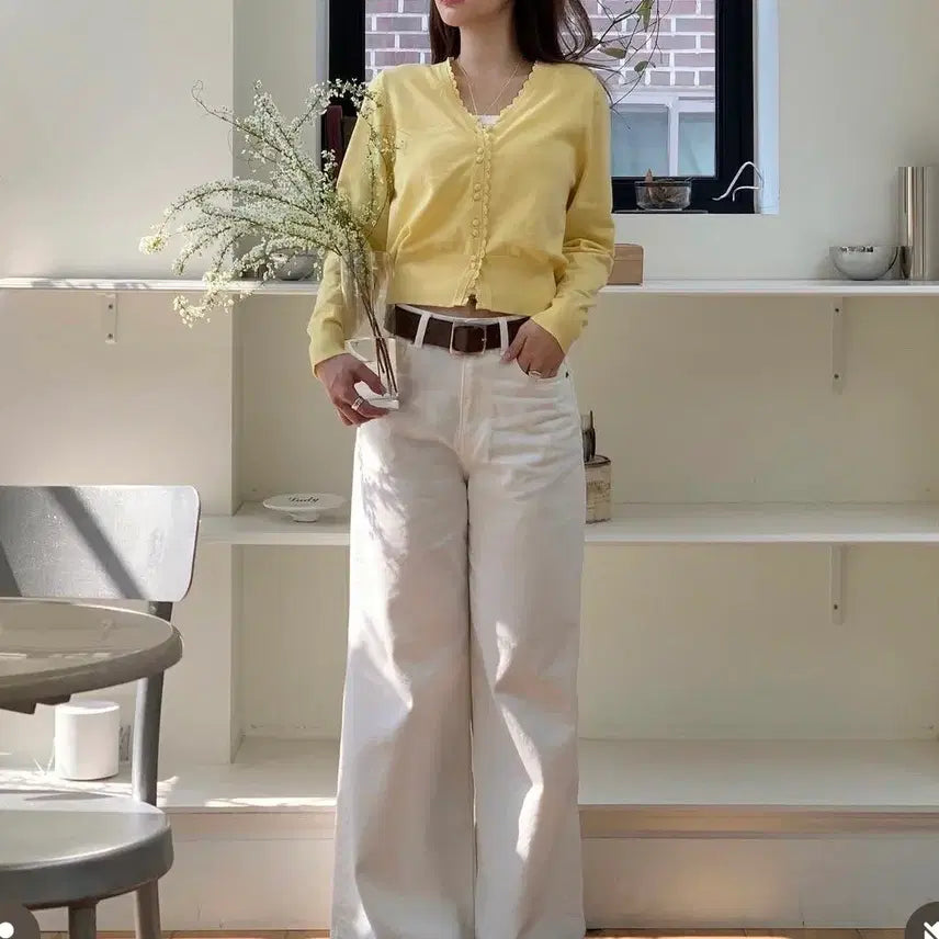 [BUNJANG] hane Yellow Cardigan / [택있는새제품] 정가 6만원대 하네 hane 정품 옐로가디건 프리사이즈