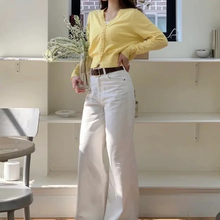 [BUNJANG] hane Yellow Cardigan / [택있는새제품] 정가 6만원대 하네 hane 정품 옐로가디건 프리사이즈