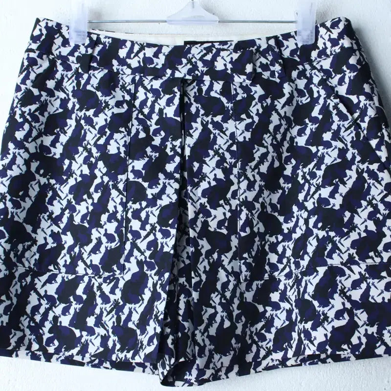 [BUNJANG] W(M) Valencia Pattern Blue Layered Unique Shorts / W(M) 발렌시아 반바지 팬츠 패턴 블루 레이어드 유니크-2645