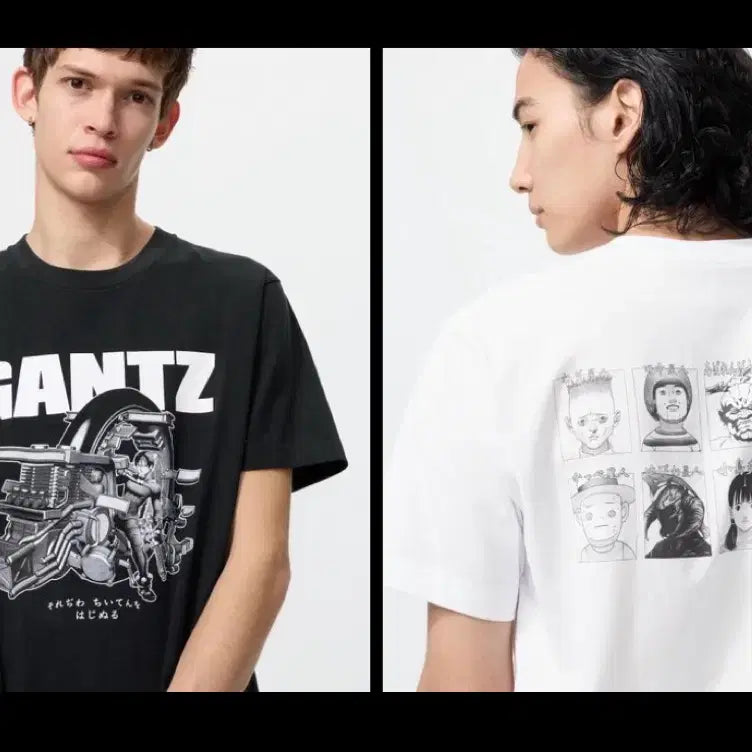 [BUNJANG] GANTZ Short Sleeve T-Shirt Black/White (XL) / 유니클로 간츠 GANTZ 반팔 티셔츠 (white XL)