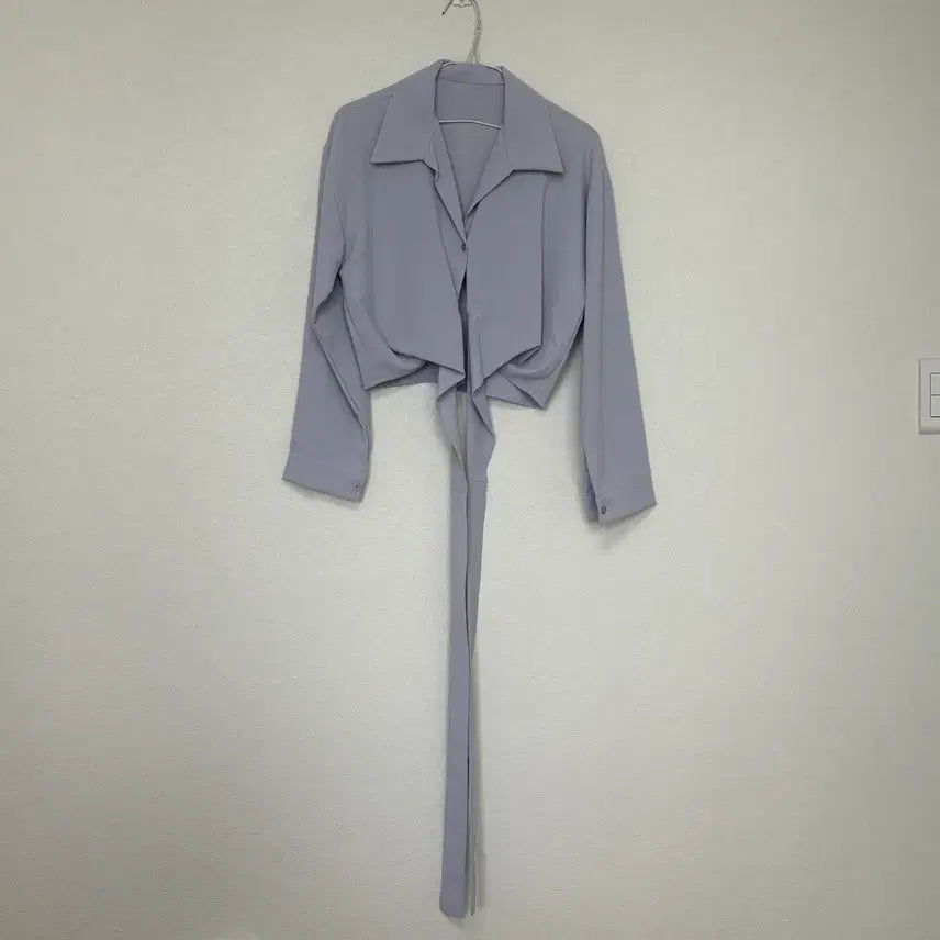 [BUNJANG] New Wrap Crop Shirt / [새상품] 랩 크롭 셔츠