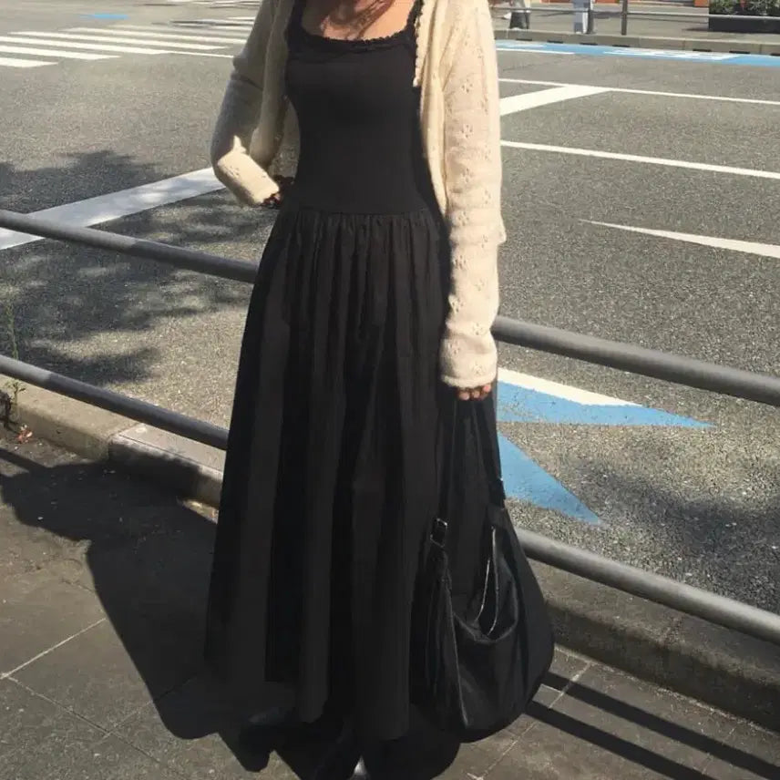 [BUNJANG] OAT&amp;D Dreaming Black Dress / 오트앤드 드리밍 블랙 원피스