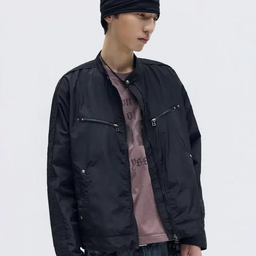 [BUNJANG] Maisonmined Nylon Biker Jacket (Size M) / 메종미네드 나일론 바이커 자켓 M사이즈 팝니다