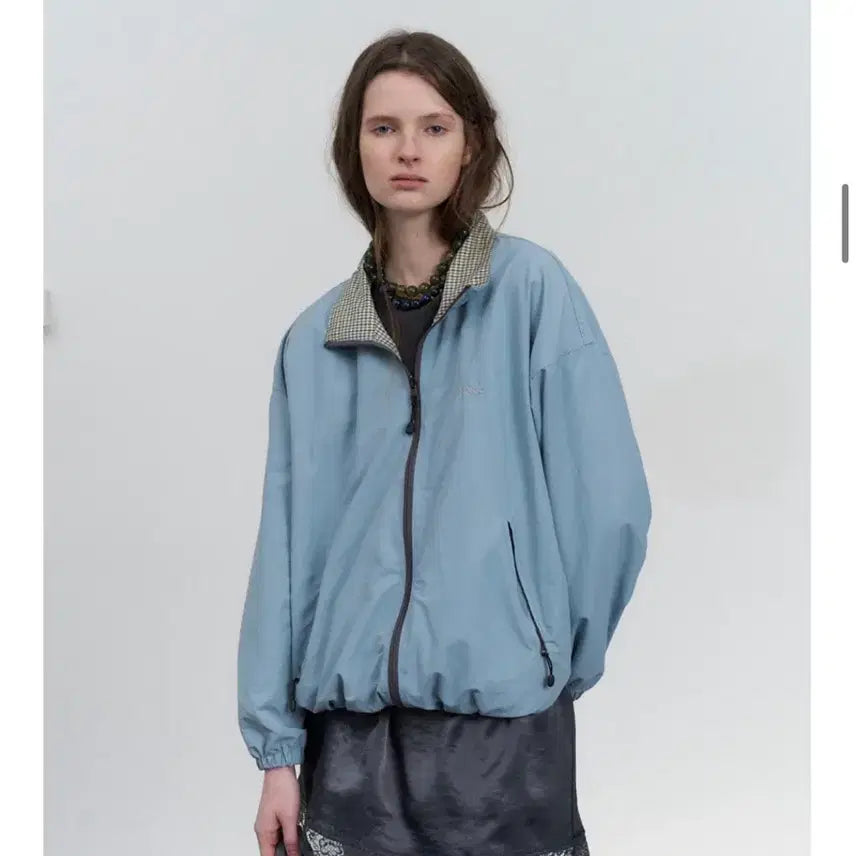 [BUNJANG] Poeto Solid Check Dual Jumper - Baby Blue / 포에토 solid check dual jumper - baby blue