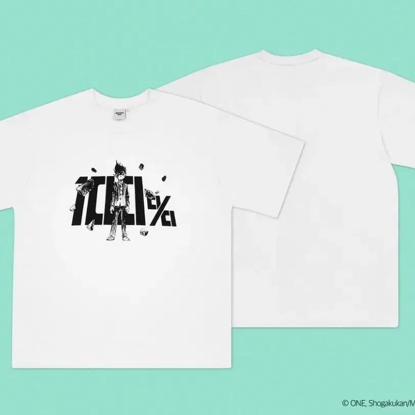 [BUNJANG] Mob Psycho 100% Short Sleeve T-Shirt White M Size / 모브사이코 100% 반팔 티셔츠 화이트 M 사이즈