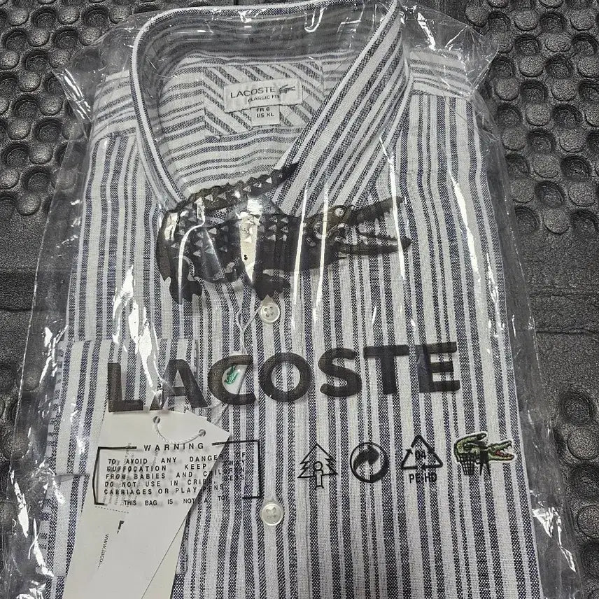 [BUNJANG] Lacoste Striped Shirt XL / 라코스테 스트라이프 셔츠 XL 새상품