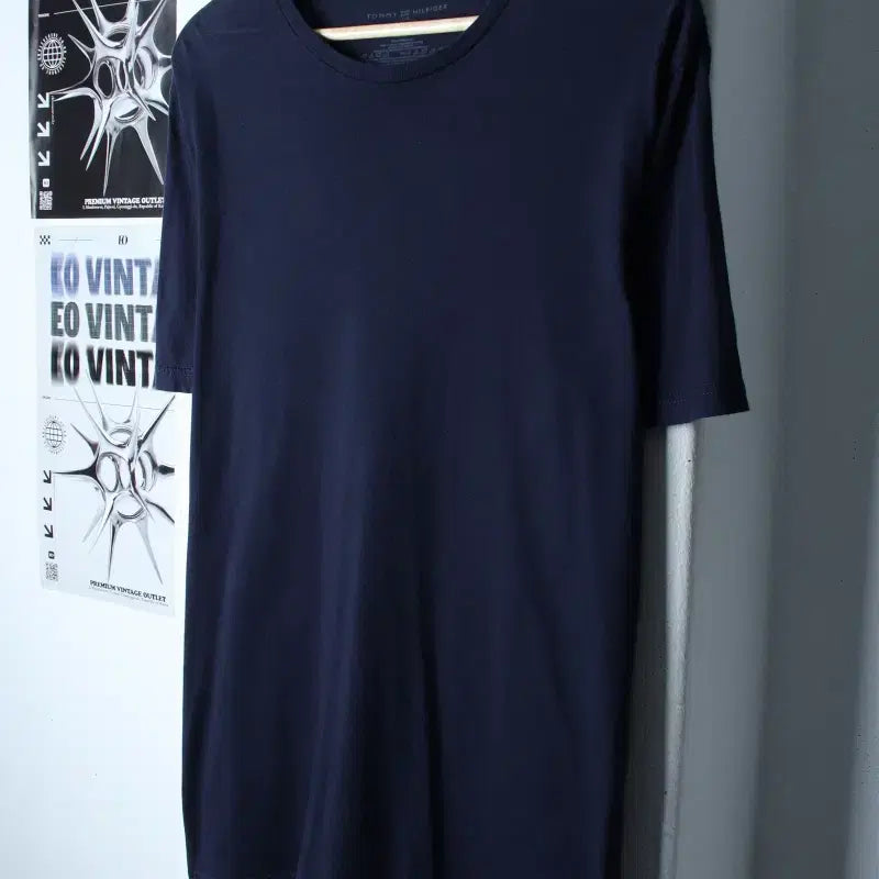 [BUNJANG] Tommy Hilfiger T-Shirt Navy / (L-XL) 타미힐피거 반팔 티셔츠 네이비 무지 기본-75A7