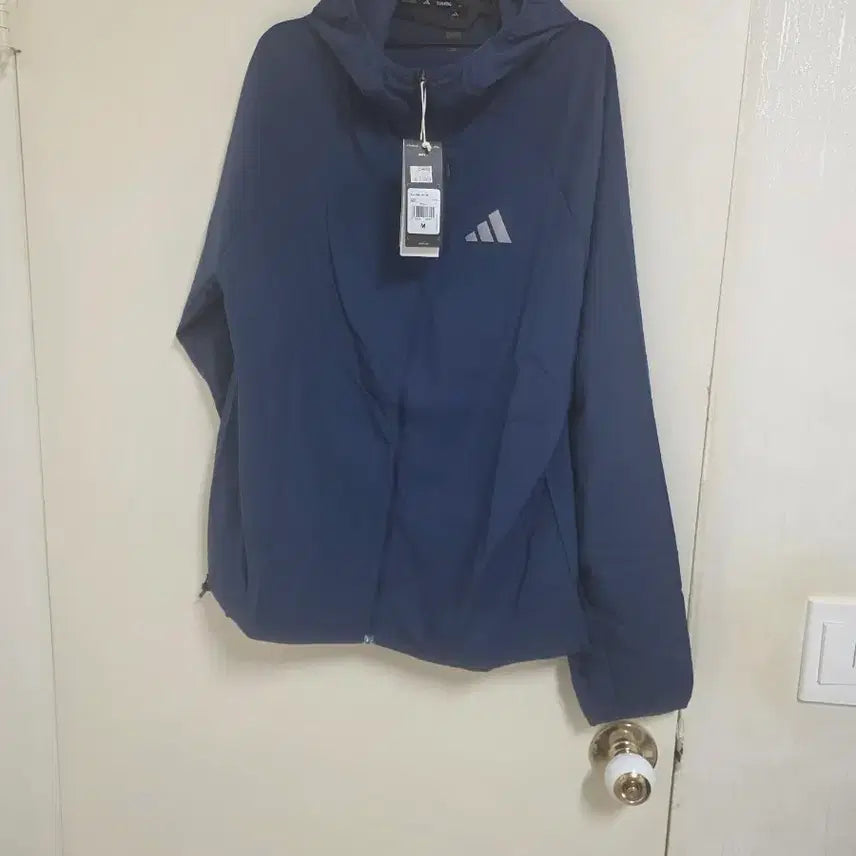 [BUNJANG] Adidas Navy Windbreaker Hooded Jacket / 아디다스 네이비 바람막이 후드 자켓