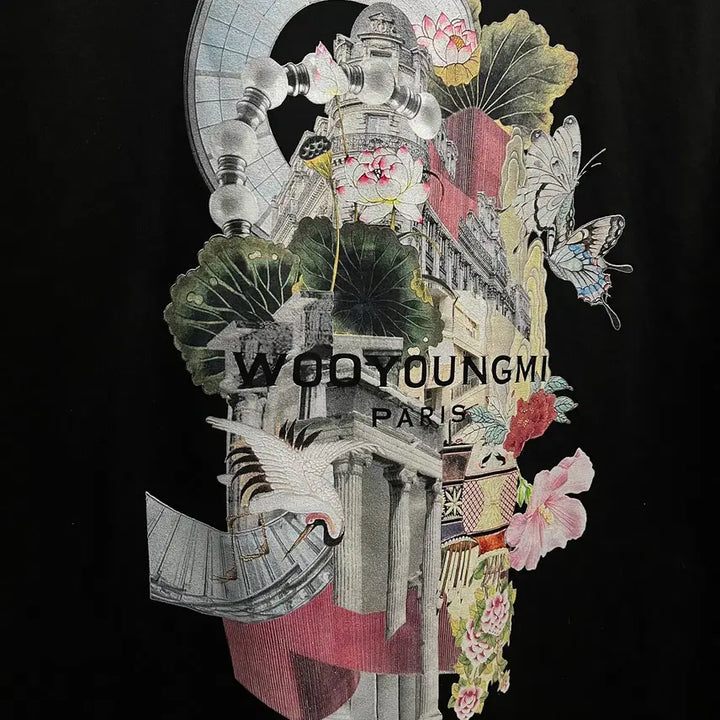 [BUNJANG] Wooyoungmi City Graphic Short-Sleeve T-Shirt Black Size 52 / [52] 우영미 시티그래픽 반팔 블랙