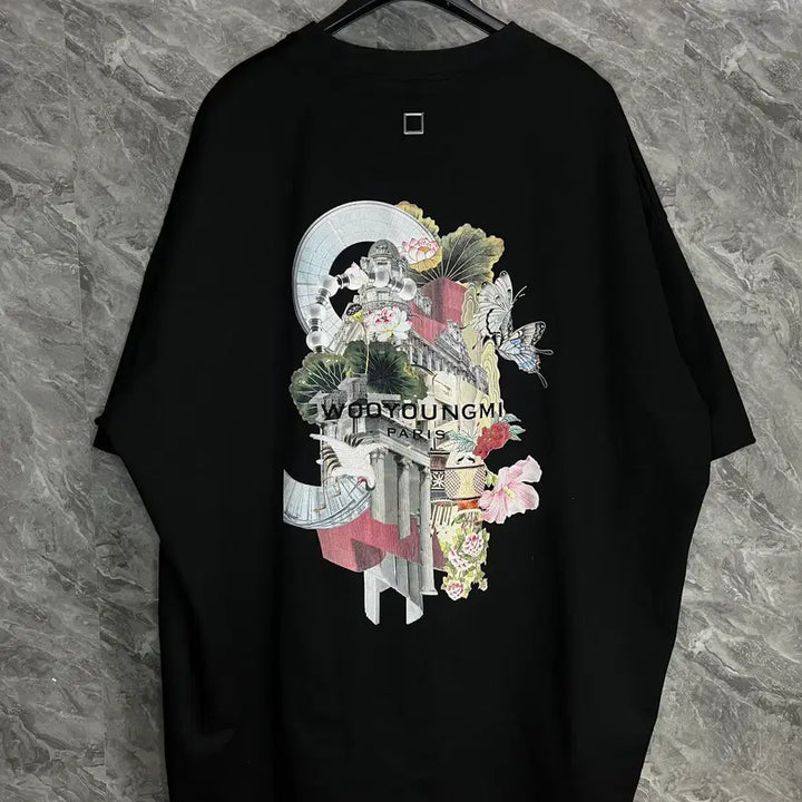 [BUNJANG] Wooyoungmi City Graphic Short-Sleeve T-Shirt Black Size 52 / [52] 우영미 시티그래픽 반팔 블랙