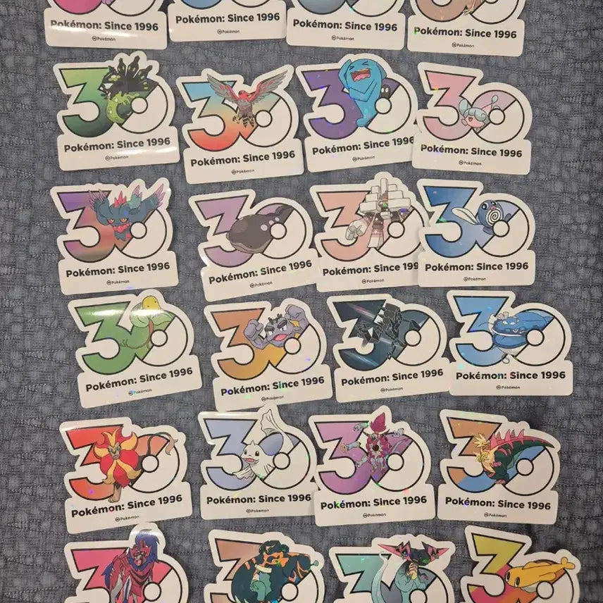 [BUNJANG] Pokemon 30th Anniversary Stickers (Bulbasaur, Torchic, Wobbuffet, Stufful, etc.) / 포켓몬 30주년 스티커 교환 / 판매 (플러시 마휘핑 제라오라 등)
