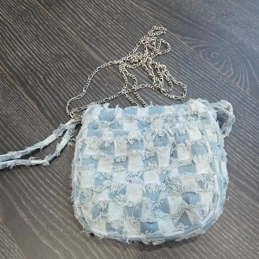 [BUNJANG] Atelier Denim Check Shoulder Bag / 원가 8만원) 아뜰리에 데님 체크 숄더백