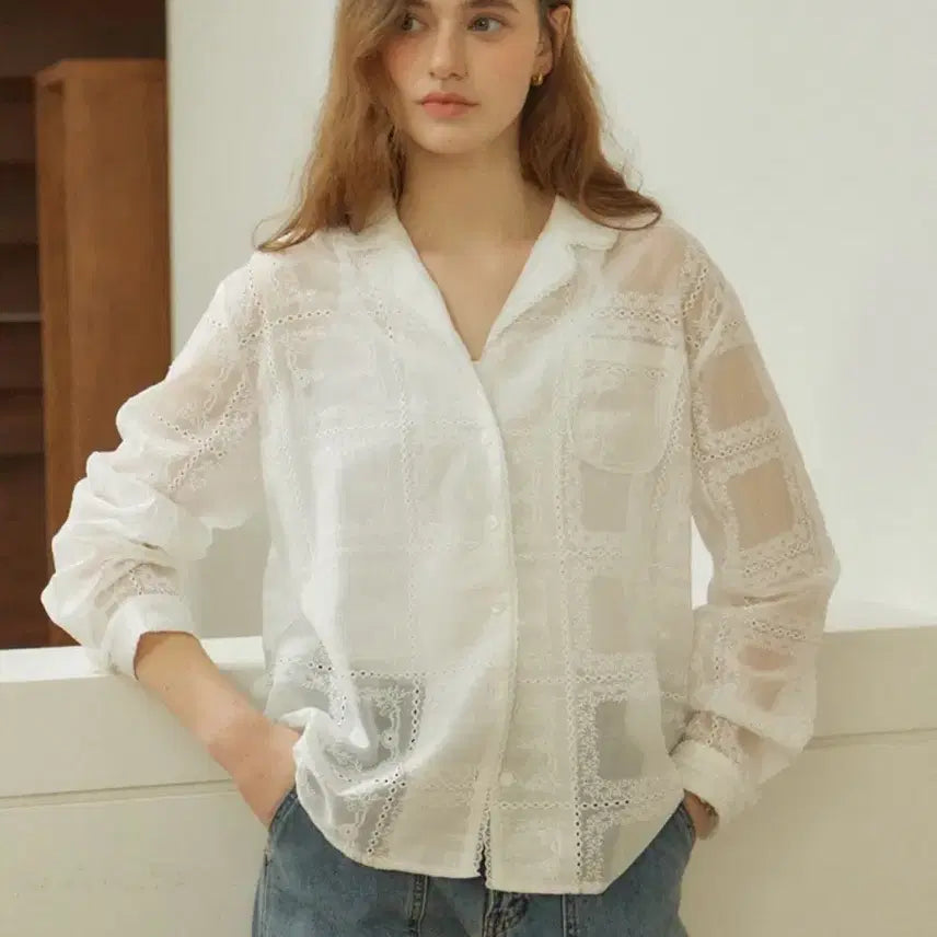 [BUNJANG] Ourhope Lace Shirt / (한번착용) 아워호프 레이스 셔츠 / 정가139,000원