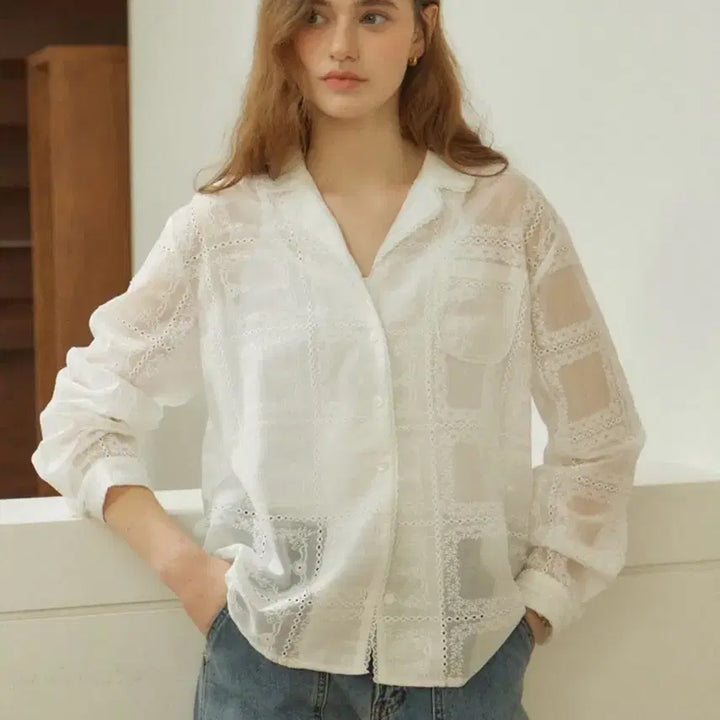 [BUNJANG] Ourhope Lace Shirt / (한번착용) 아워호프 레이스 셔츠 / 정가139,000원