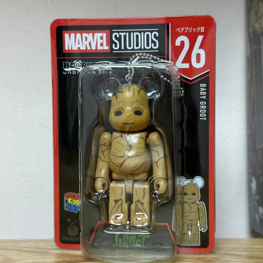 [BUNJANG] Be@rbrick Marvel Baby Groot 26th Series Keychain / 베어브릭 마블 베이비 그루트 26탄 키링