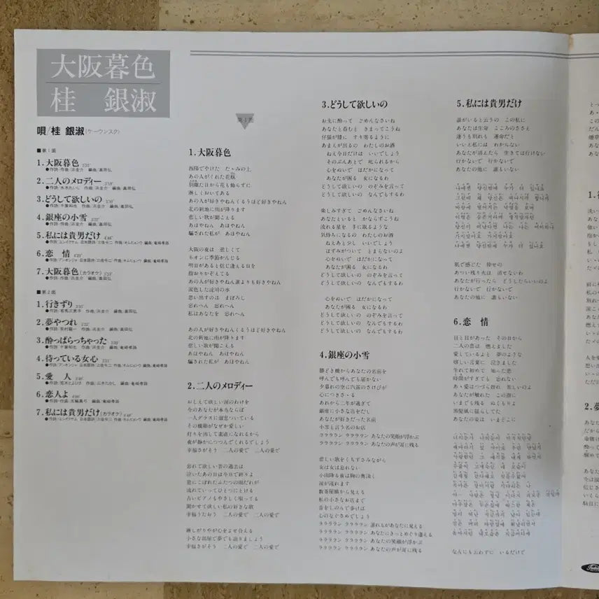 [BUNJANG] Kei Eun-sook Osaka Twilight Galmuri LP (1986 Toshiba Records Japan Press) / 계은숙 <오사카 황혼,갈무리> LP (일본발매)