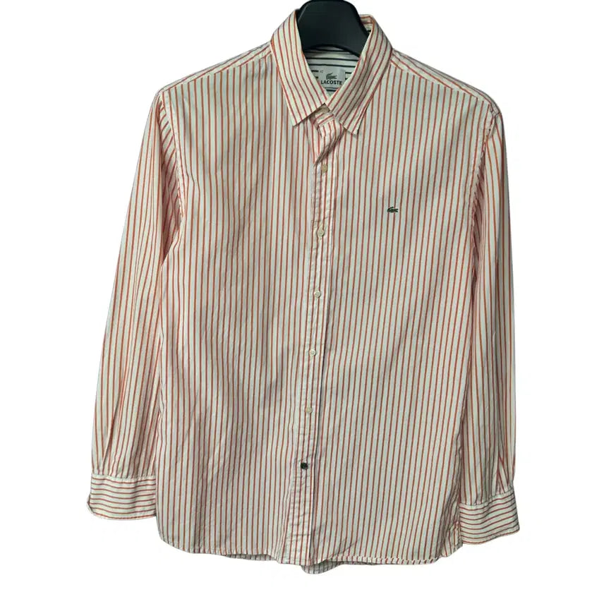 [SOLD OUT] 105 라코스테 로고 오렌지 스트라이프 셔츠