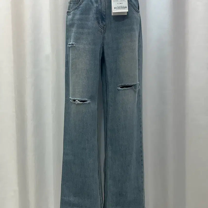 [BUNJANG] TIME Cut-off Hem Light Wash Denim Pants Size 67 / TIME 타임 연청 컷팅 데님 팬츠 67 택있는 새상품 (정가39만