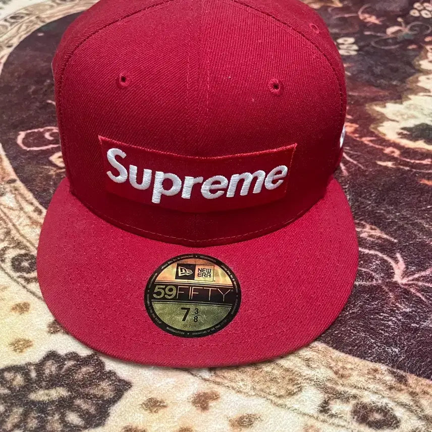 [BUNJANG] Supreme New Era 59FIFTY Fitted Cap Red / 슈프림 뉴에라 7 3/8