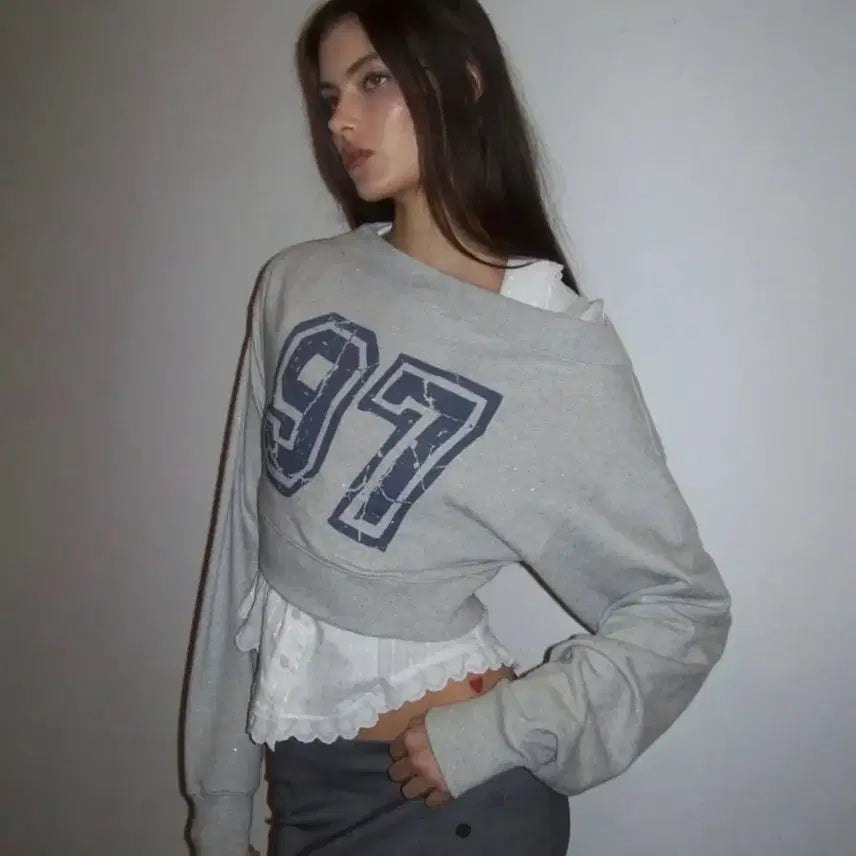[BUNJANG] Sculptor Cropped Sweatshirt Grey S / 스컬프터  크롭 스웻셔츠 그레이 S