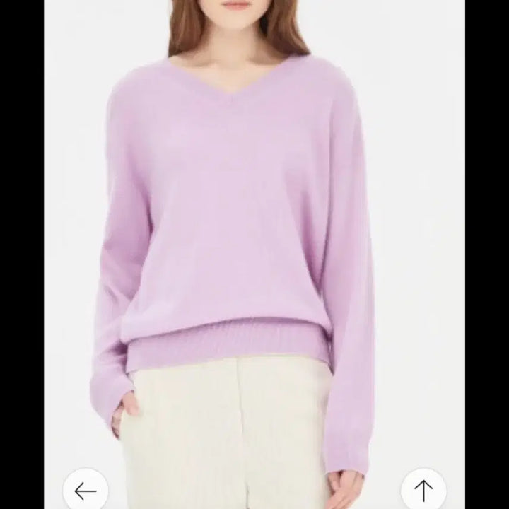 [BUNJANG] Sisley V-Neck Knit Lavender / 시슬리 브이넥 니트 라벤더