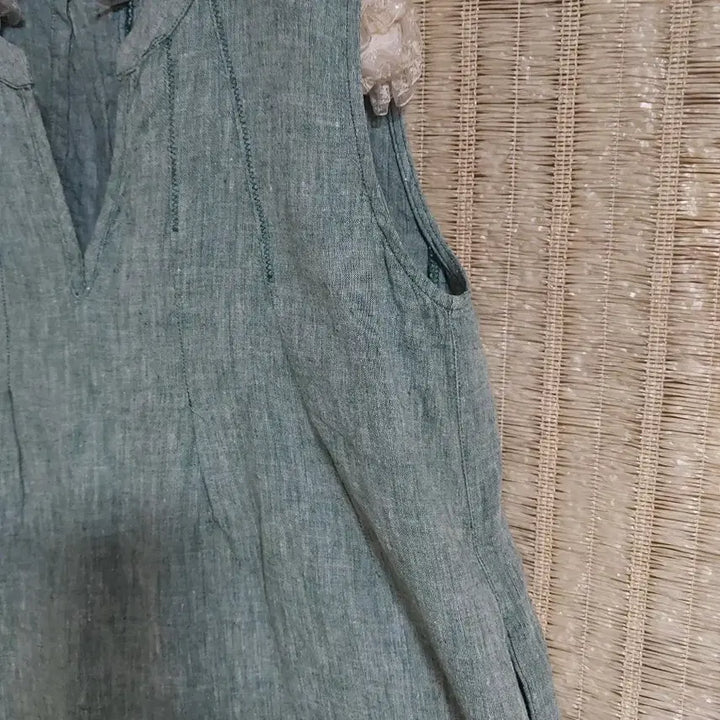 [BUNJANG] Mint Linen Sleeveless Long Dress / 새제품)민트색 린넨 민소매 원피스