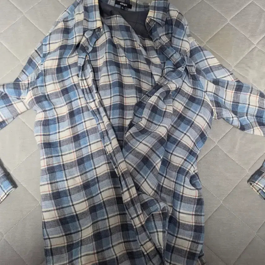 [BUNJANG] Allegri Blue Check Long Sleeve Shirt / 알레그리 블루 체크 긴팔 셔츠
