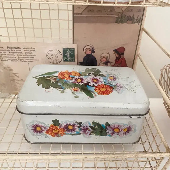 [BUNJANG] Vintage Flower Pattern Tin Case / 빈티지 플라워 패턴 틴 케이스