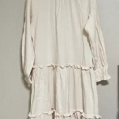 [BUNJANG] Ivory Tiered Long Dress / 아이보리 캉캉 롱 원피스