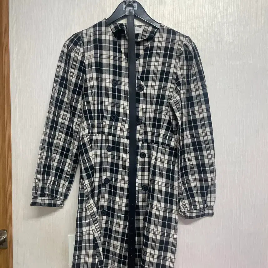 [BUNJANG] Black and White Check Pattern Jacket Dress / 체크 자켓 원피스