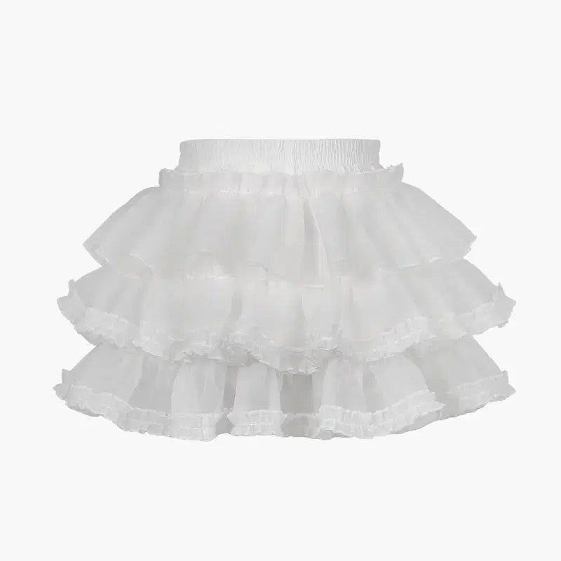 [BUNJANG] Ruffleneck Tulle Skirt White / 러프넥 튜튜 스커트 화이트