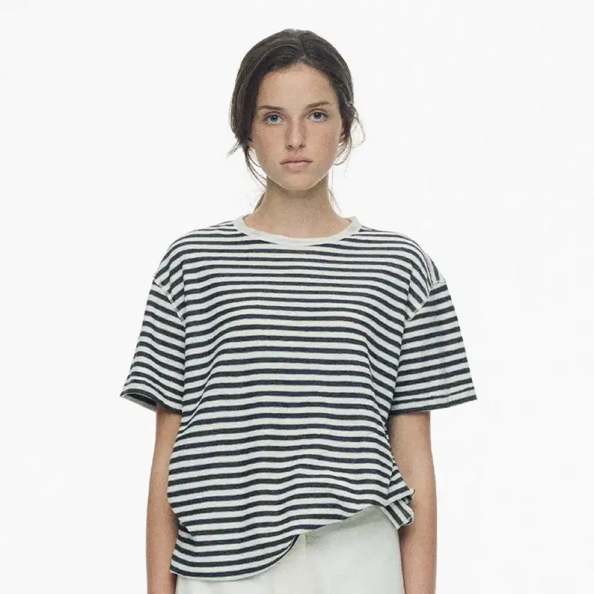[BUNJANG] Nothing Written Stripe Cotton T-Shirt / 낫띵리튼 스트라이프 코튼 티셔츠
