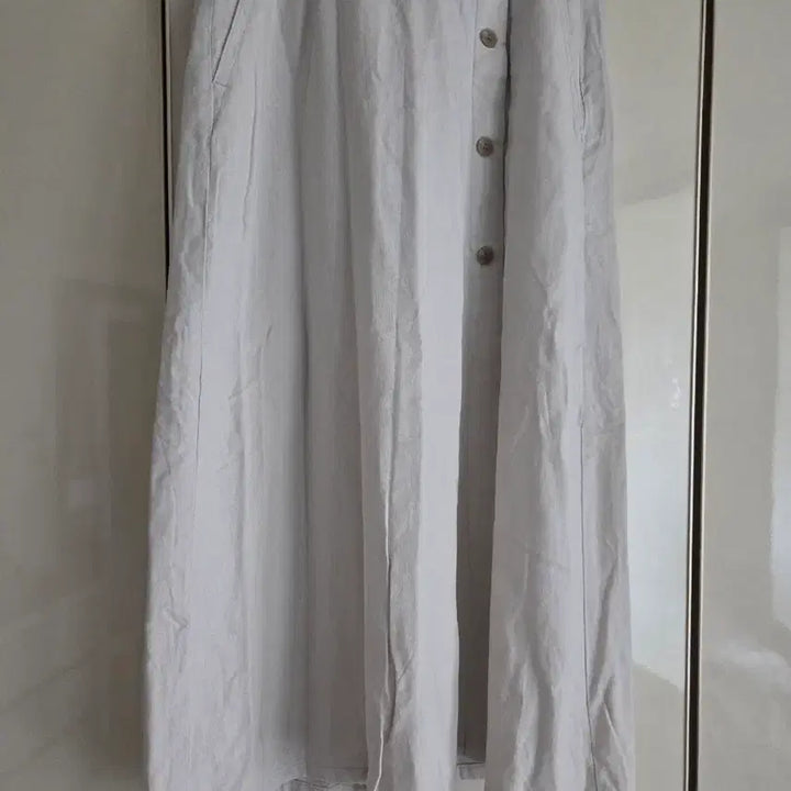 [BUNJANG] Ivory Linen Long Skirt / 아이보리 린넨 롱 스커트