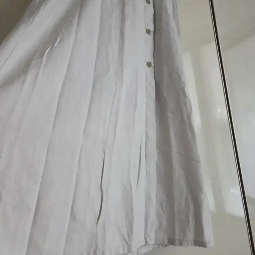 [BUNJANG] Ivory Linen Long Skirt / 아이보리 린넨 롱 스커트